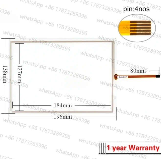 لوحة شاشة لمس زجاجية محول رقمي لـ Delta DOP-A80THTD1 DOP-AE80THTD DOP-AE94BSTD لوحة شاشة لمس مع فيلم تراكب أمامي #3