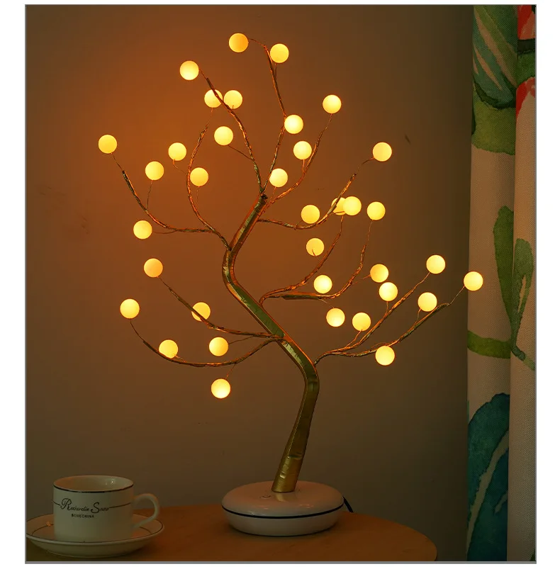 Led Fairy Light 16 Color Pearl Tree Nightlight Home Bedside Wedding Christmas Decor Remote Festoon Lamp Girl Bedroom Night Light