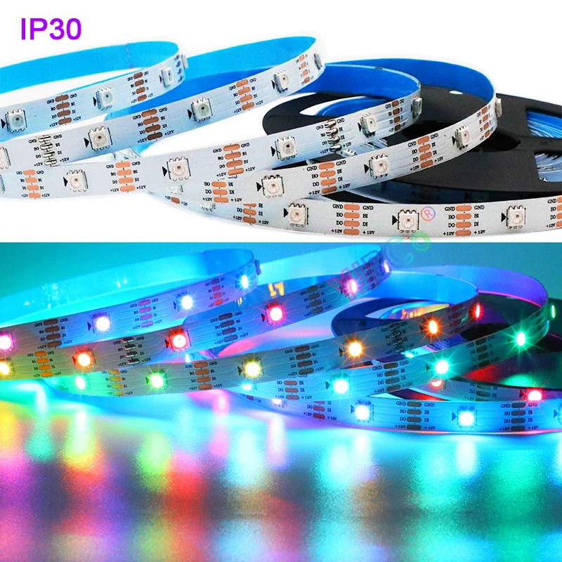 5V 12V WS2812B 2812 WS2815 Magic LED Strip Tape 30/60/74/96/144 pixels/m WS2811 IC addressable 5050 RGB strips Light IP30/65/67