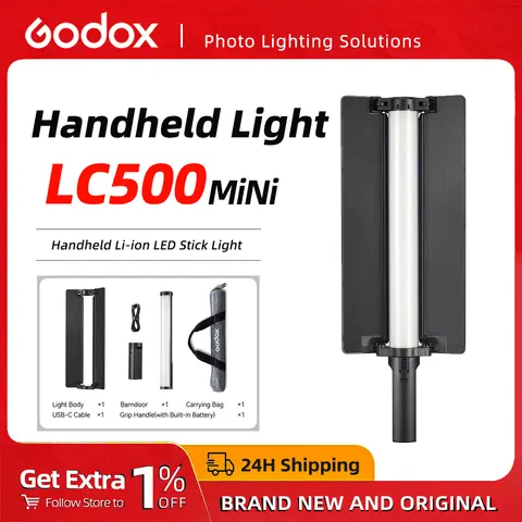 Godox LC500 Mini /LC500R Mini LED Light Stick RGBWW 2500K-8500K Temperatura colore CRI 95 per fotografia e riprese video