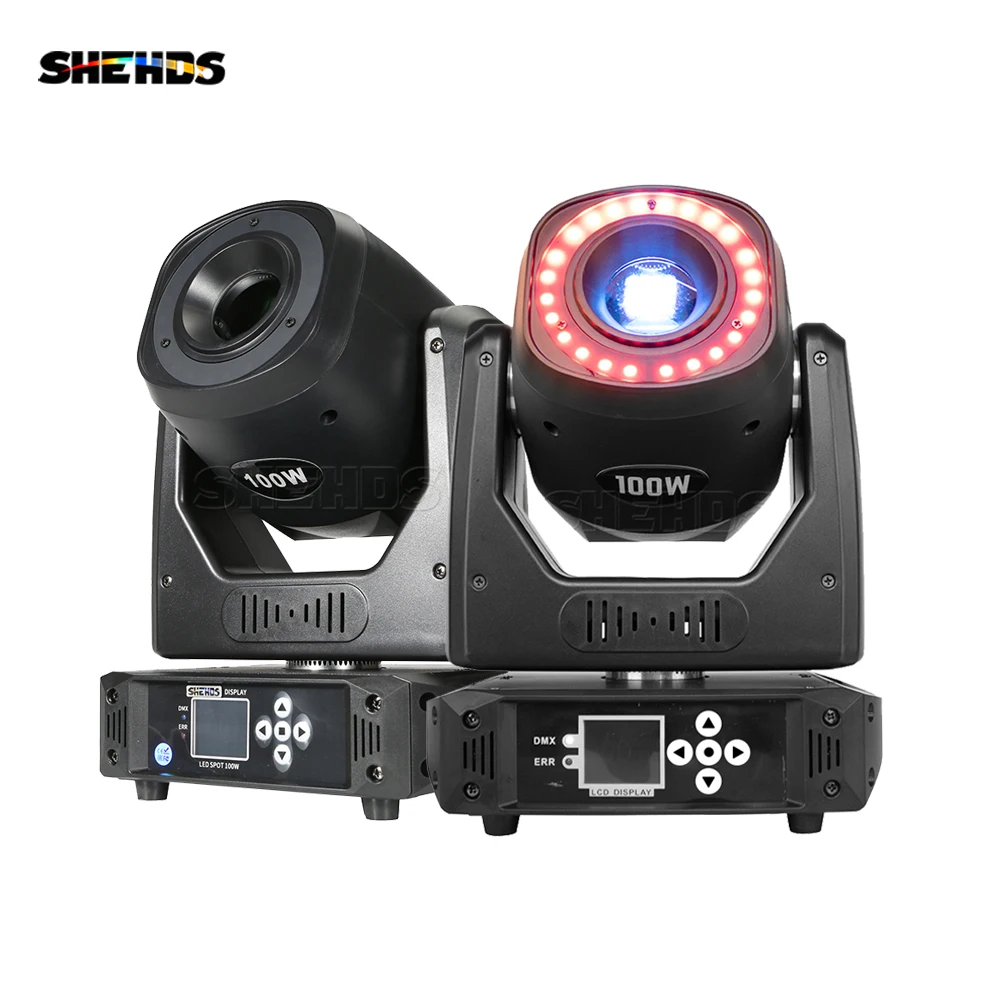 shehds led spot moving head light feixe com circulo prisma padrao estatico e dinamico para discotecas dj bar boate pcs 100w 01