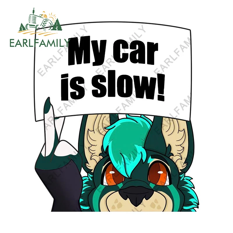 

EARLFAMILY 13 см для моего автомобиля медленный знак пушистое предупреждение автомобильная наклейка окклюзия царапины наклейка креативное украшение автомобильные товары бампер