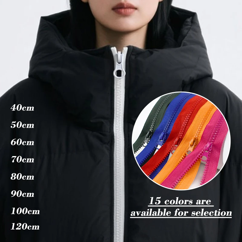 

2/5Pcs 5# 40-120cm Resin Zipper Tape Tent PencilCase Closure Zip Garment Luggage Open-End Zippers Repair Kits Sewing Accessories