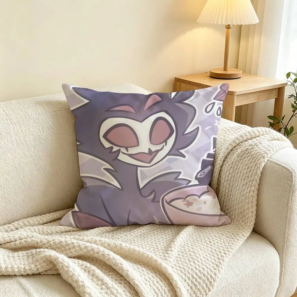 H-Helluva Boss Stolas  Pillow Case Square Double-Sided Sofa Cushion Cover Bedroom Bedside Pillow
