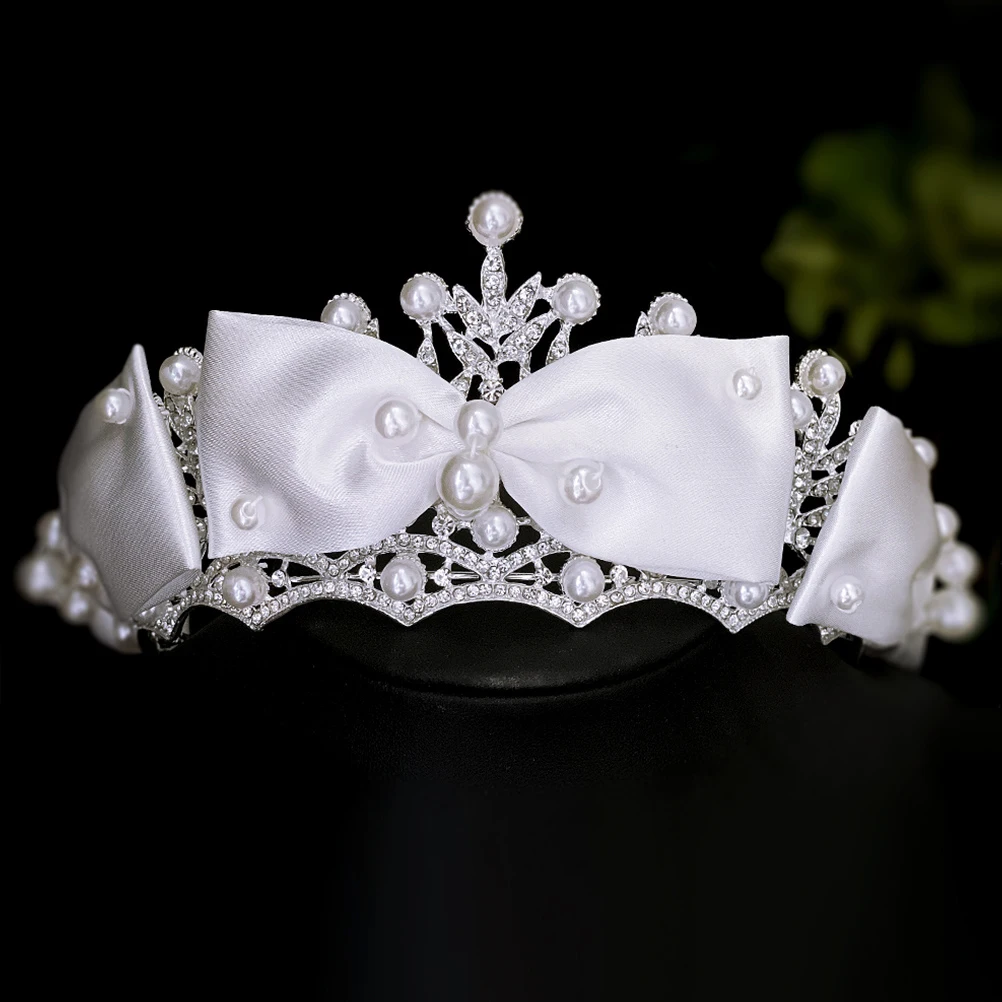 

Luxury Rhinestone Bow Crown Bridal Wedding Hair Accessories Elegance Feminine Bride Anniversary Costume Party Crowns Headpiece