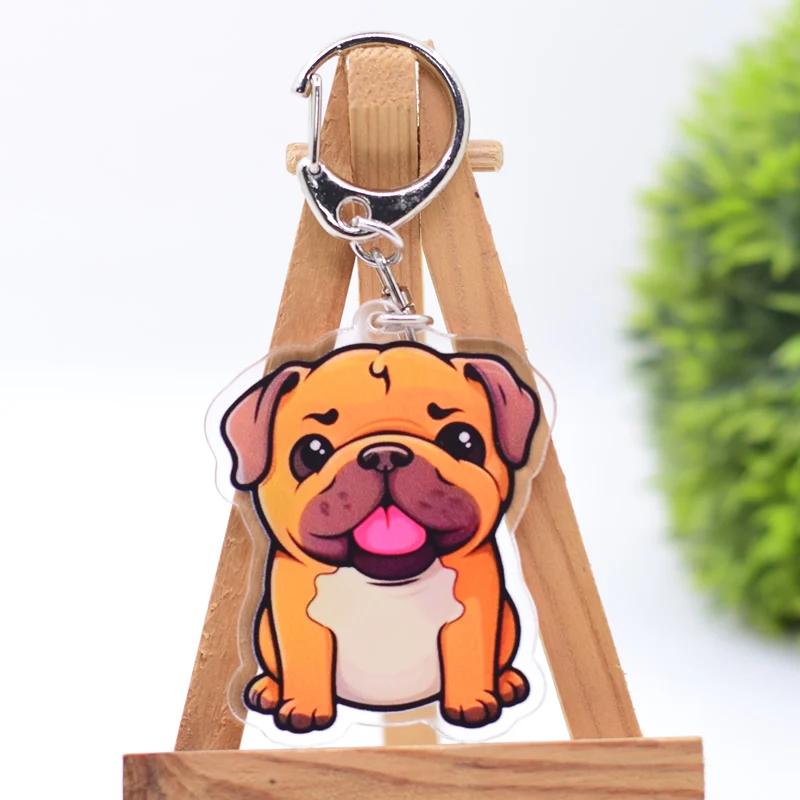 Lovely Dogs Keychain Arcylic Cartoon Figures Keyrings Kids Gift Key Chain Accessories