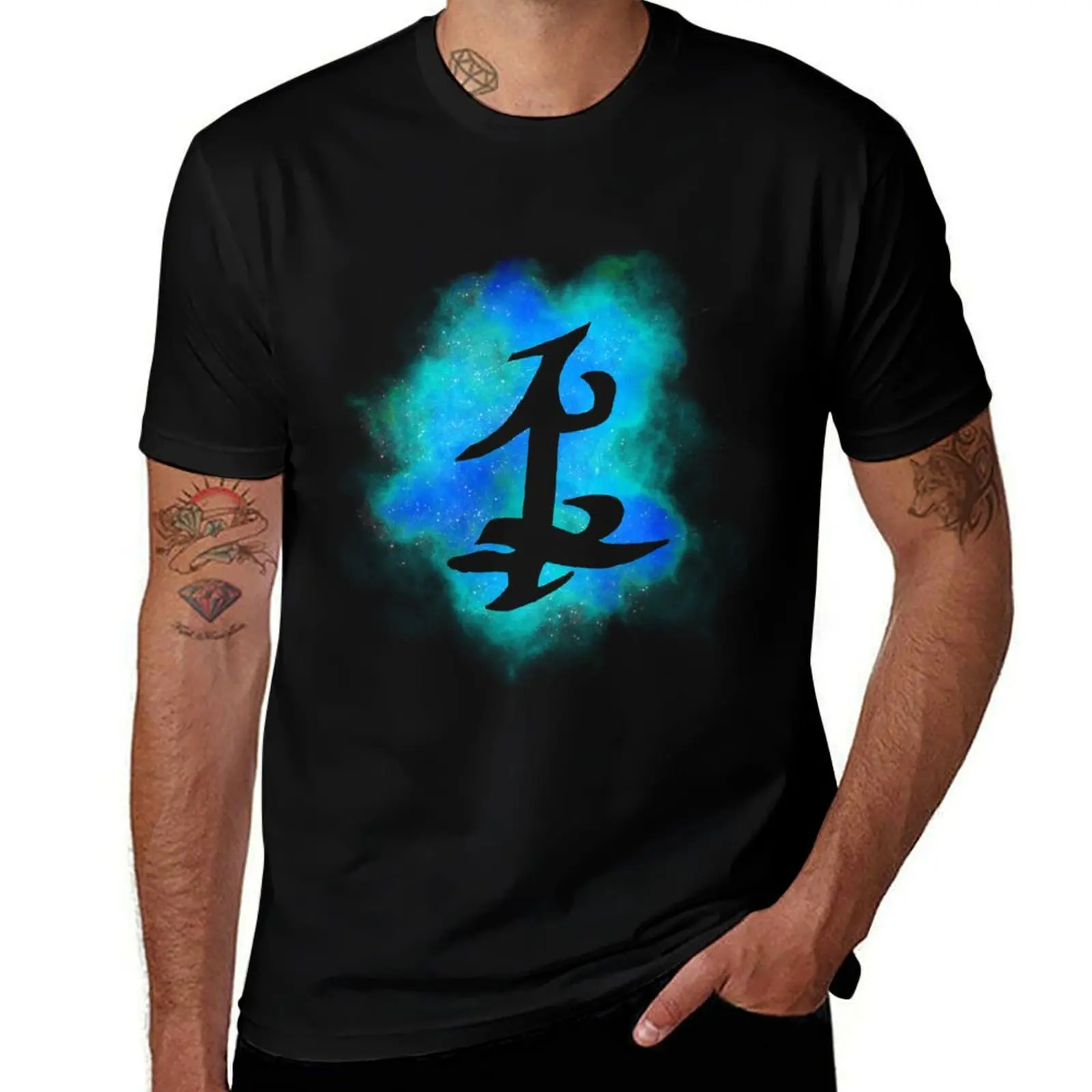 Blue Galaxy Parabatai Rune T-Shirt oversizeds anime t shirts T-shirt men