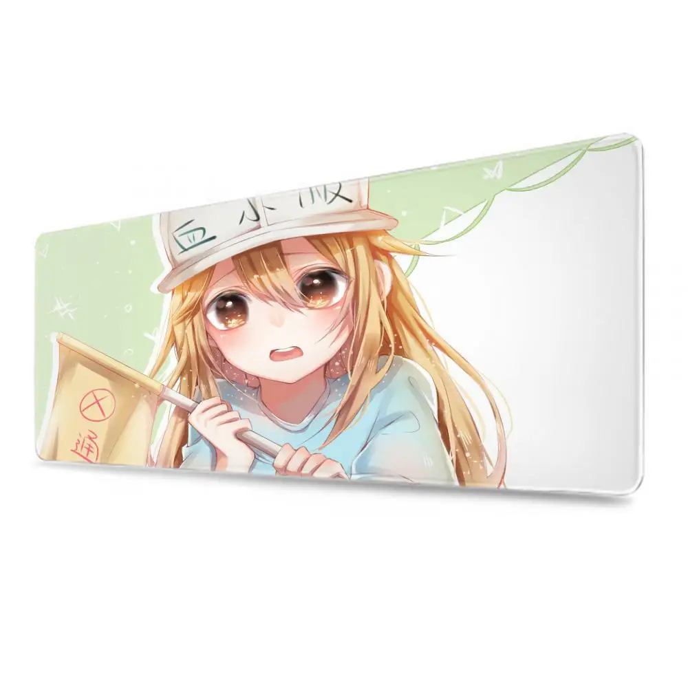 Cells At Work Mousepad Gamer Rug Gaming Keyboard Pad Mouse Keyboards Accessories Table Mat Deskpad PC Gamer Cabinet Deskmat big