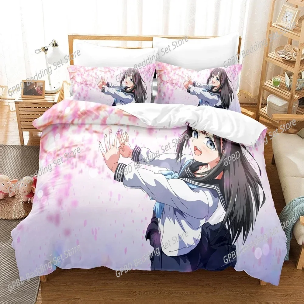 

3D Printed Akebis Sailor Uniform Comfortable Duvet Quilt Cover Pillowcase Bedding Set Children Bedroom Decoration Home Textile