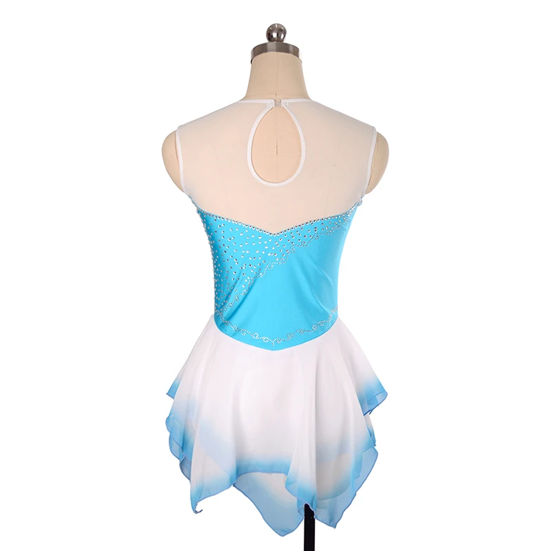 Figure Skating Dress Girl Long Sleeve Dress Woman Dance Costume Sexy Skating Dress view 4