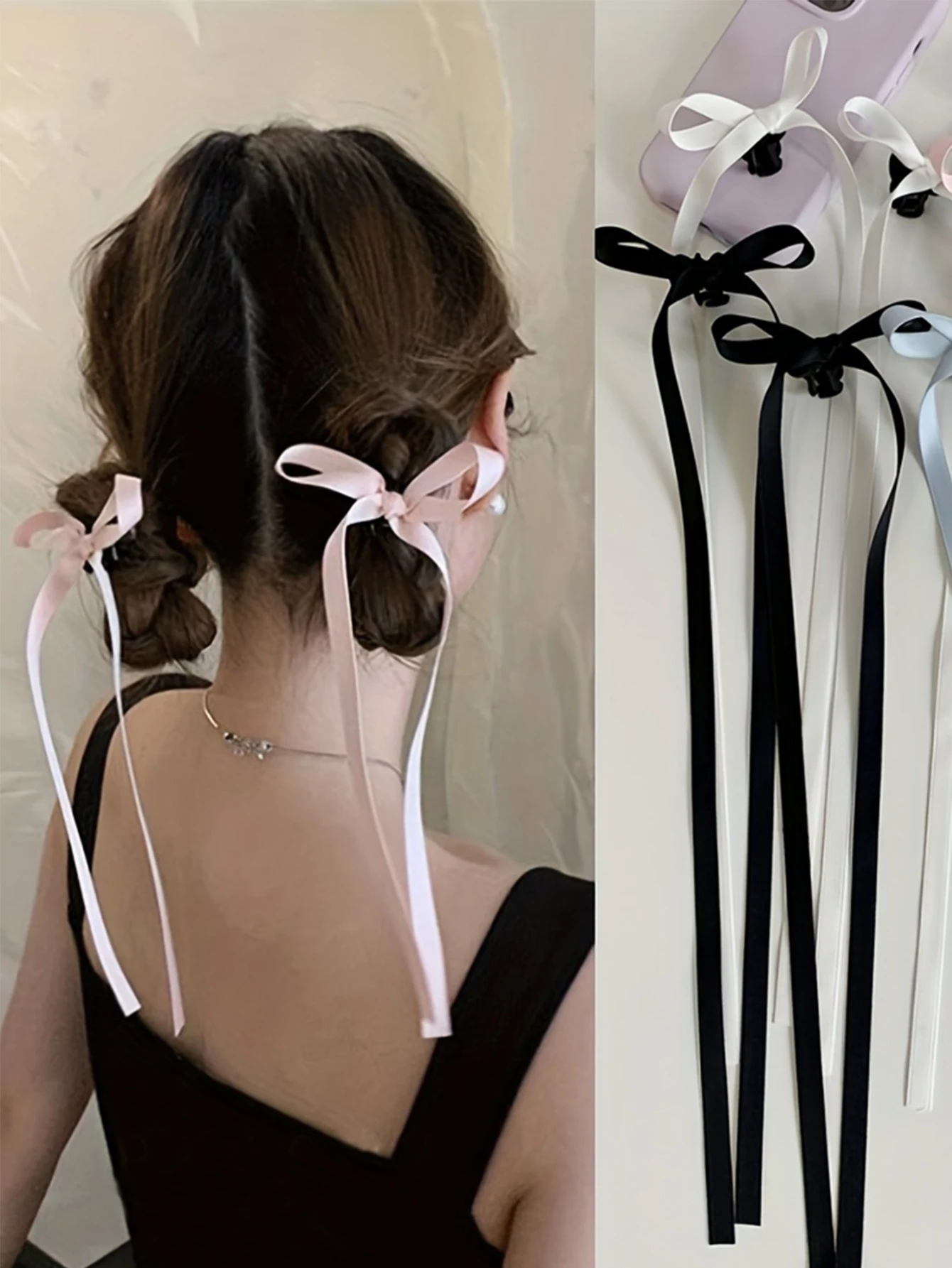 2/8 Pcs Fashion Simple Bow Ribbon Hair Claws For Women Girls Party Hair Accessories