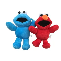 10cm Elmo Cookie Monster With Plastic Plush keychain Toy Keychain Stuffed Dolls Backpack Keyring For Kids Gift