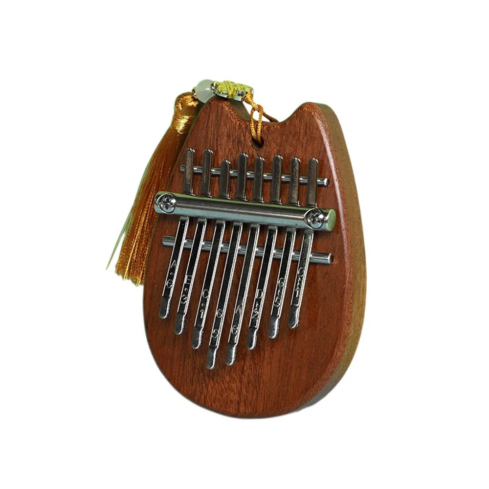Instrumento de teclado Mini Piano de dedo Marimba exquisito 8 teclas Kalimba con colgante Piano de mano portátil principiantes