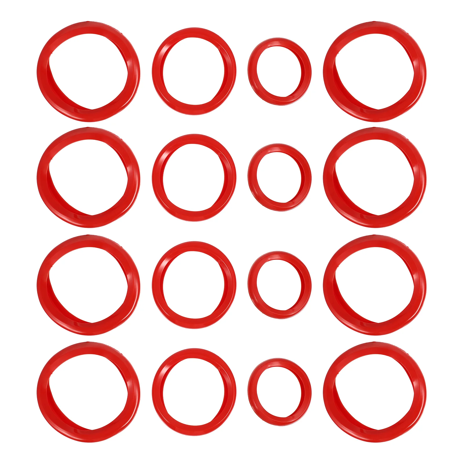 

16 Pcs Red Silicone Dumbbell Cover 30KG Set 2.5X8 1.25X4 0.5X4 Anti Fall Non Detachable Fitness Accessory Safe Material