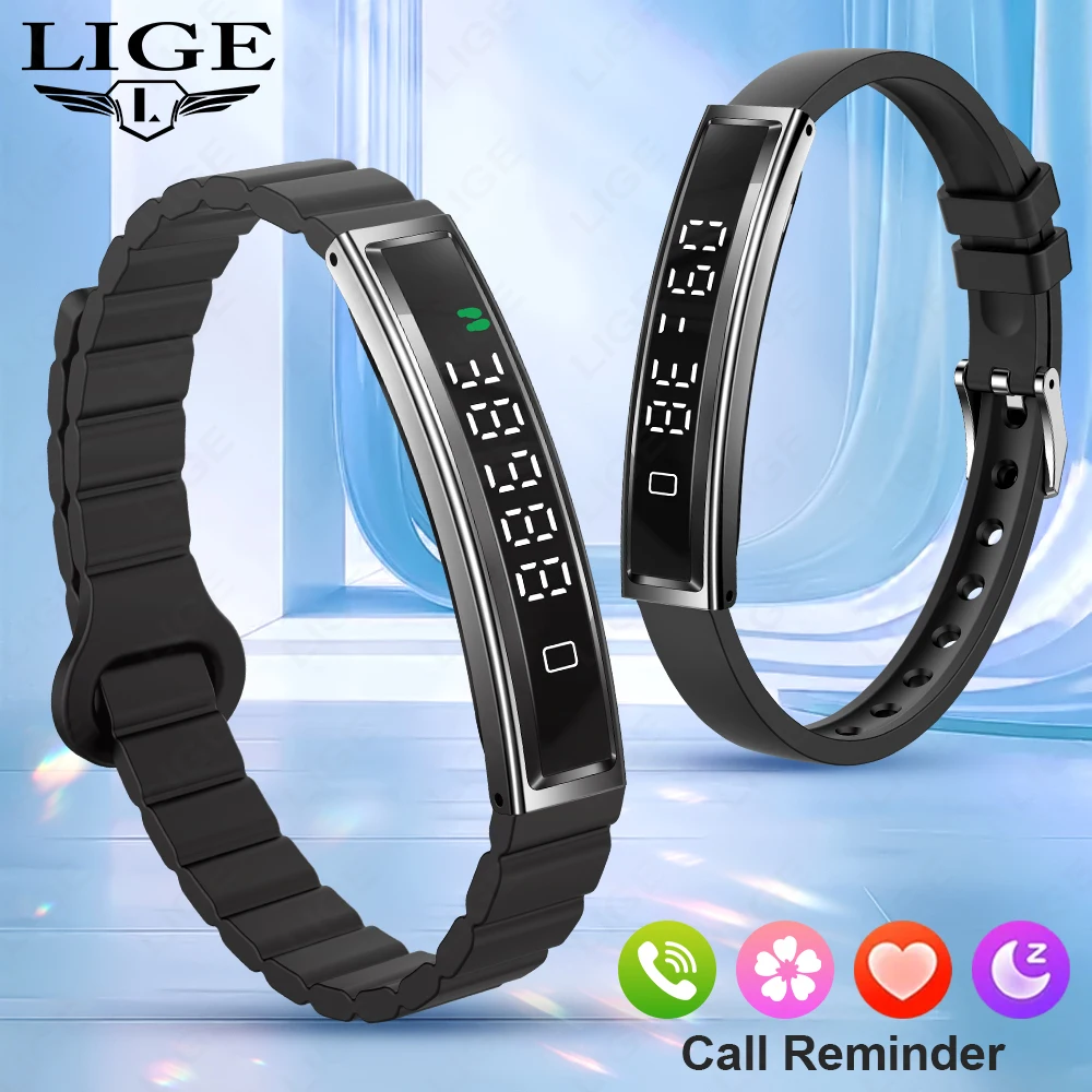 

LIGE 2025 Sports Waterproof Smart Bracelet Gesture Control Heart Rate Blood Oxygen Sleep Monitor Pedometer Screen Men Smartwatch