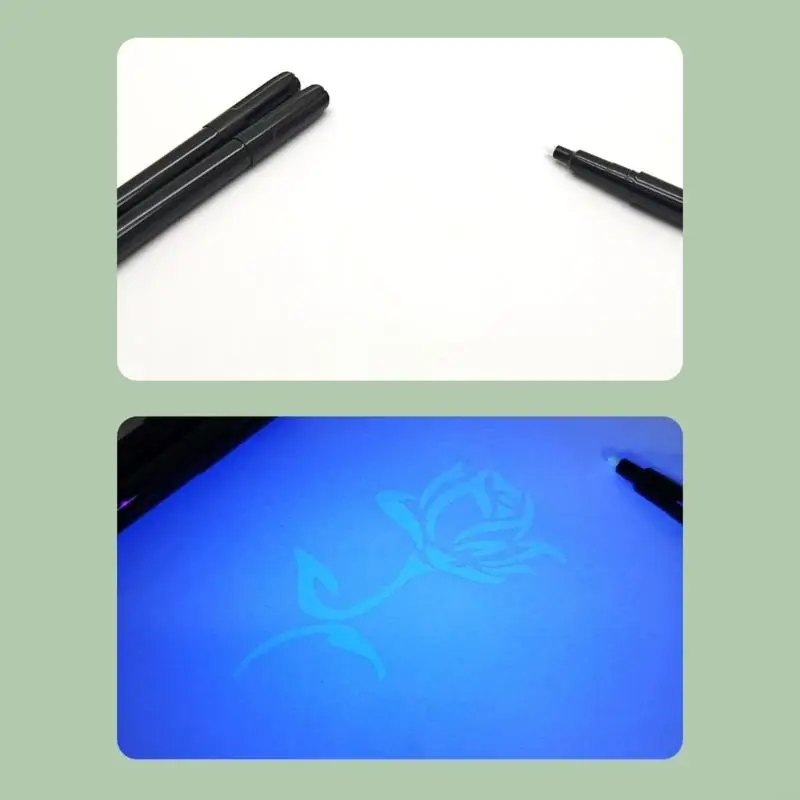 2pcs قلم الأحبار غير المرئية مع مصباح LED مفتاحية المفاتيح لملاحظة سرية K1kf
