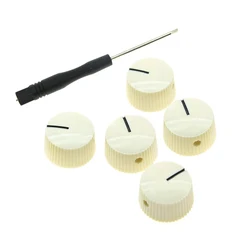 5x Aged White AMP Guitar Knobs 6.4mm Vintage Style Barrel Amplifier Knobs for Fender Electric Guitar Parts Amplificador Guitarra