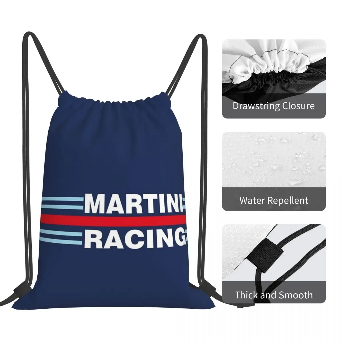 Zaini Martini Racing Stripe (senza sfondo) Borsa portatile con coulisse Borsa con coulisse Borsa per scarpe da tasca Borse per libri da viaggio