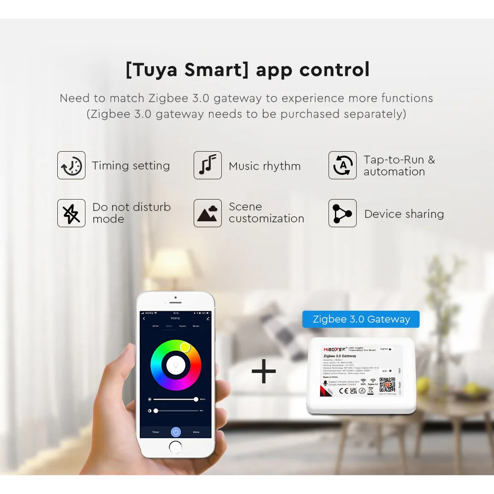*Miboxer 3 in 1 RGB/RGBW/RGBCCT LED Controller(ZIGBEE3.0+2.4G) LED Strip Controller FUT037Z+ 2.4G Controller FUT037S+