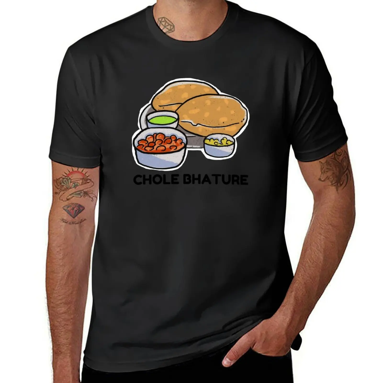 

Chole Bhature Indian Food T-Shirt animal prinfor boys Aesthetic clothing cute tops T-shirt men