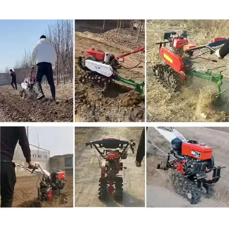 

Crawler Furrow Plough Garden Tiller Agricultural Multifunctional Water Dry Soil Turning Plowing Powered High