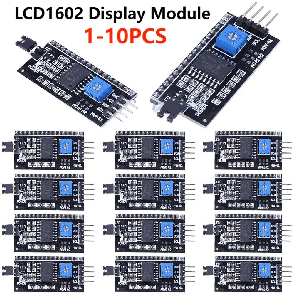 1-10PCS IIC I2C TWI SPI Serial Interface Board 1602 2004 LCD1602 Adapter Plate LCD Adapter Converter Module PCF8574 For Arduino