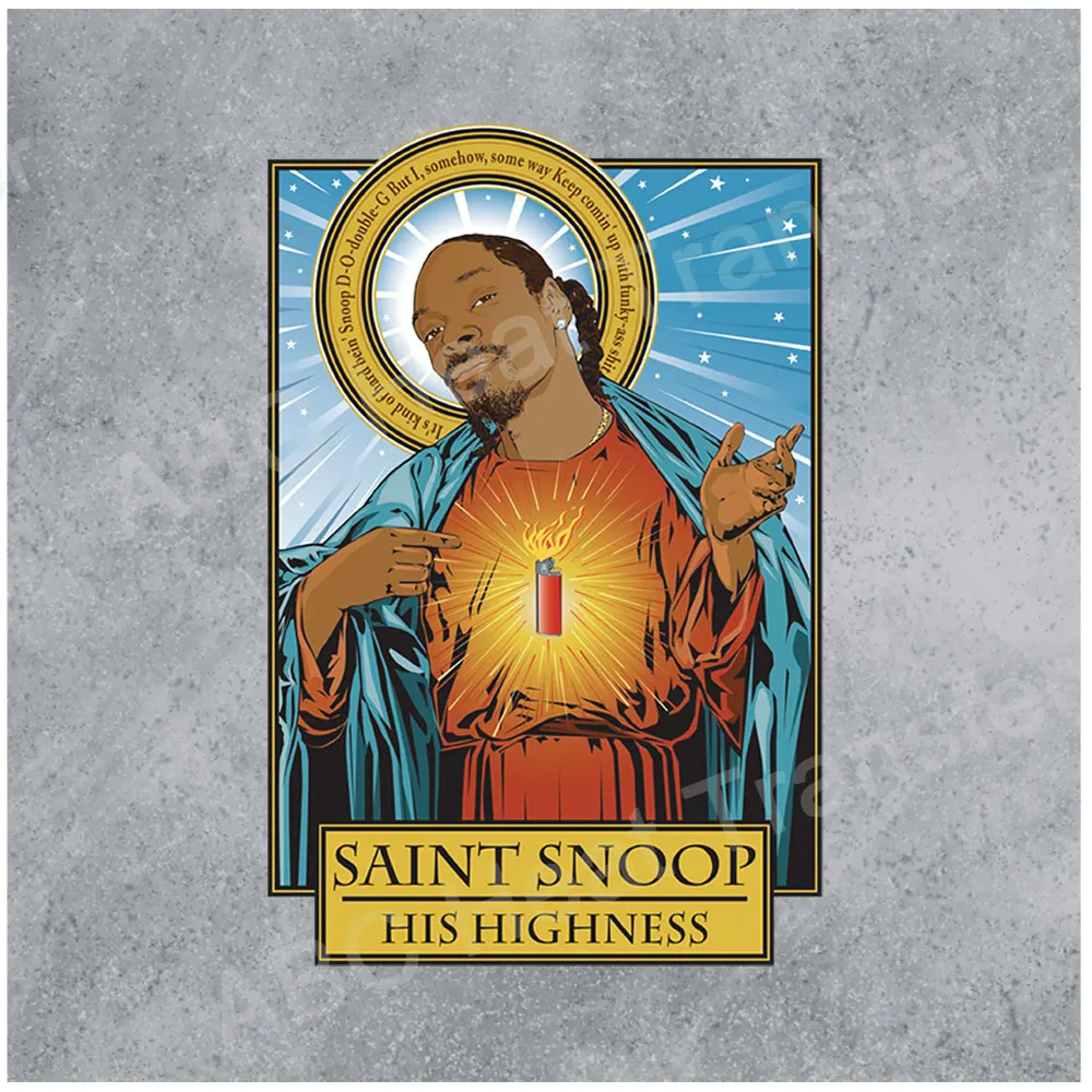 Saint Snoop Stripes Iron-on Transfers For Clothing Stickers Heat-sensitive Patches Appliques On Clothes Custom Diy Patch Decals