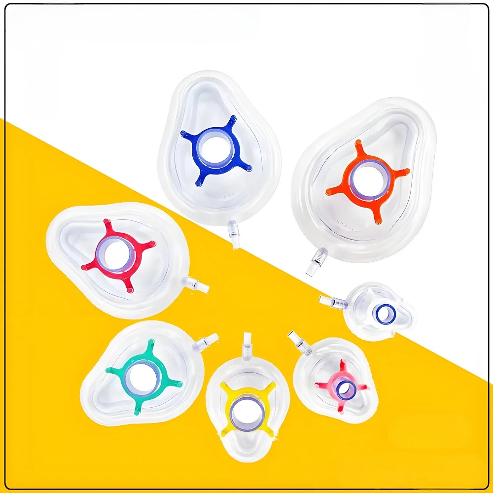 

PVC Anesthesia Mask Sterilized Disposable Resuscitate Face Masks for Adult Child 6 Size CPR Breathing Mask