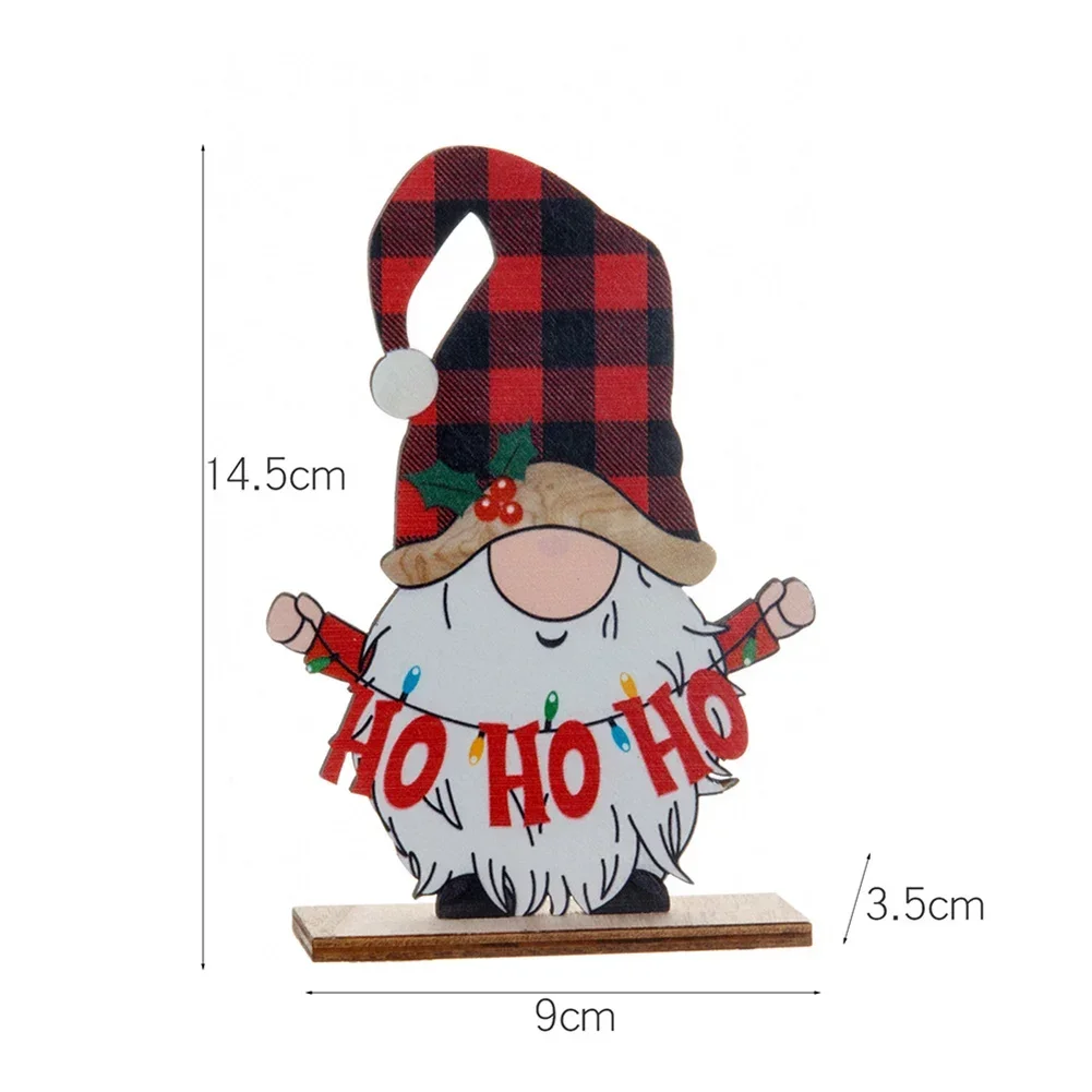 Xmas Wooden Ornament Window Xmas Tree 2023 Decration Desk Parties Pendant Santa Claus Scene Snowman Detachable