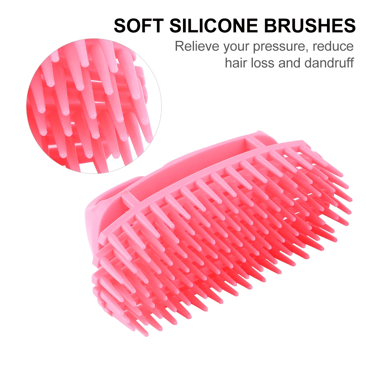 

2 Pcs Shampoo Brush Silicone Massager Head Washing Cleaning Hair Aldult Comb Abs Man