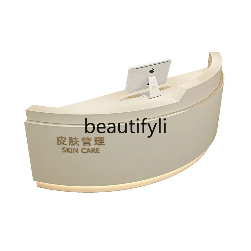 A17 Smart simple beauty salon checkout page Hair salon, company front desk, hospital reception desk arc