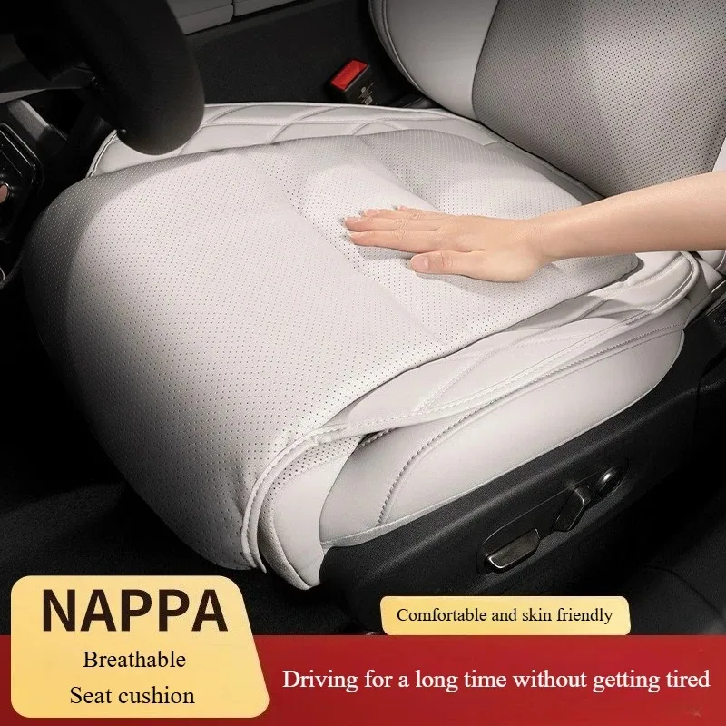 

Car Seat Cushion New Waist Cushion for Most Cars Breathable and Ventilated Nappa Leather All Season Seat Cushion