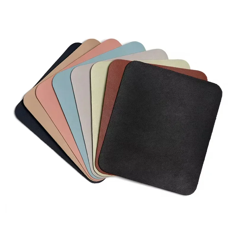 New Small Size Office Mouse Pad Colorful Double-side Waterproof Desktop Protector Mat PU Leather Non-slip MousePad For Laptop PC