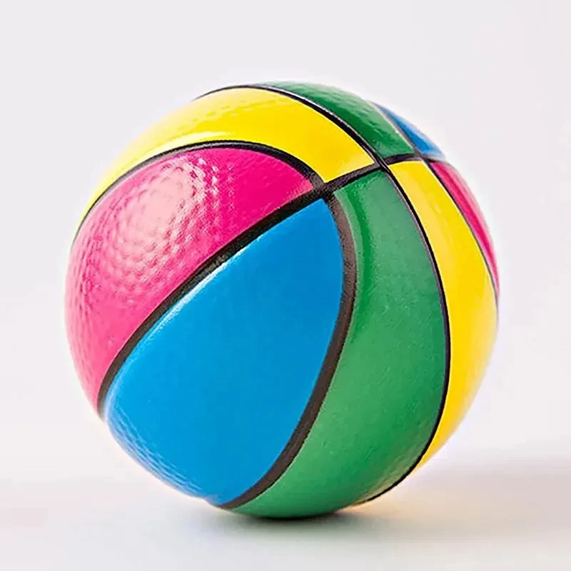 Kid Toy Squeeze Soft Foam Rubber Ball Orange Hand Wrist Exercise Stress Relief Colorful Squeezing Ball Basketball Training Ball