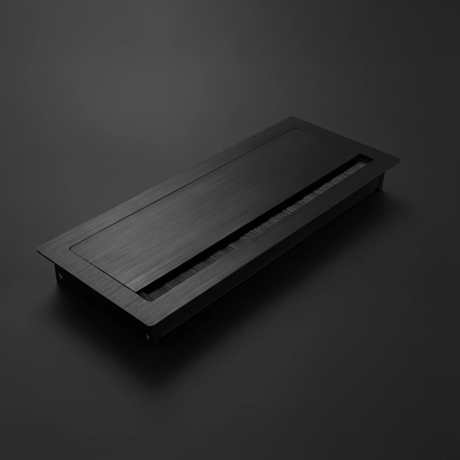 Desk Cable Pass-Through with Brush Strip Rectangular Cable Box with Brush Wire Management Cover Slim Recessed