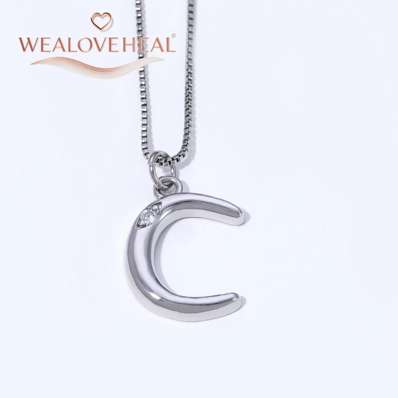 Rhodium-Plattierte Messing A-Z Initial-Halskette, Funkelnder Solitär-CZ-Buchstabenanhänger, Zierlicher Alphabet-Schmuck, Personalisiertes Namensgeschenk – Detail 21