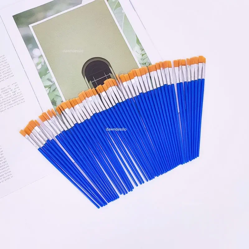 50 PCS Flat Paint Brushes Small Brush Volume For Painting Detail Essential Props For Painting Art