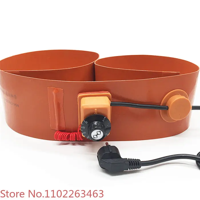 200L/55 Gallon 220V 125mmX1740mm 1000w Silicone Rubber Heating Pad for Oil Drum band Heater