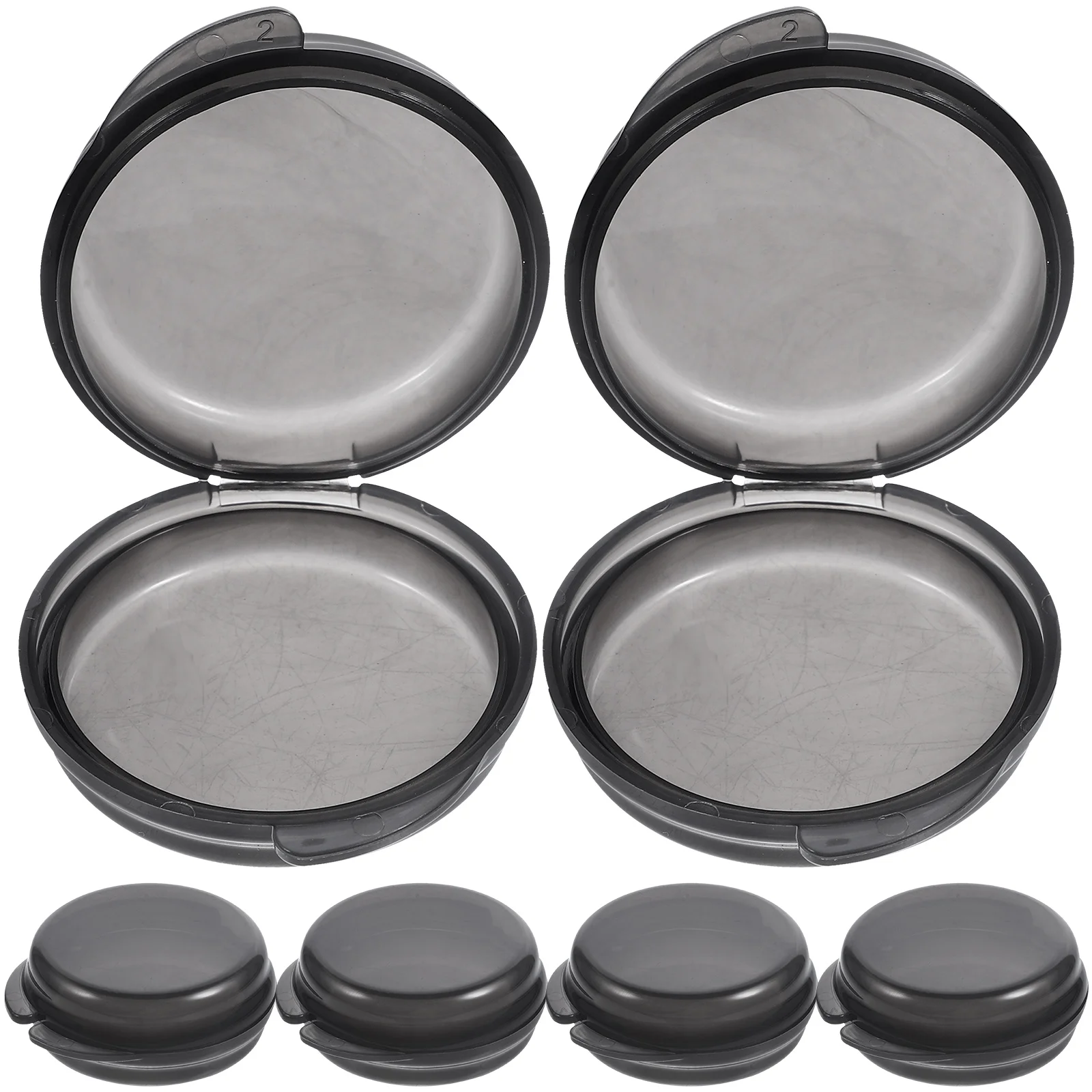 

6 Pcs Pill Box Organizer 3 Times Daily Round Travel Pill Organizer Medicine Container Black Transparent Storage Solution