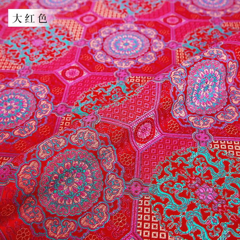 Nylon brocade jacquard pattern fabrics DIY sewing cheongsam cushion handmade design satin clothing material