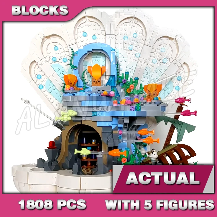 

1808pcs Creative Princess Little Mermaid Royal Clamshell Underwater Throne Rock 68009 Building Block Toys Compatible With Model