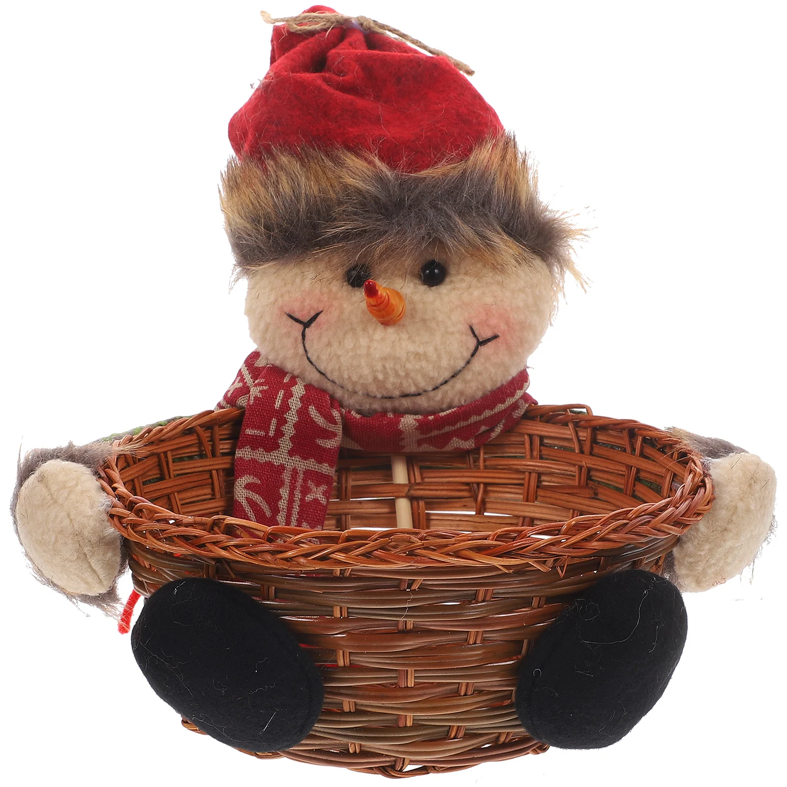 

Snowman Decoration Ornaments Home Party Gift Basket Candy Stand Xmas Holder Christmas Sweets Jar Bamboo