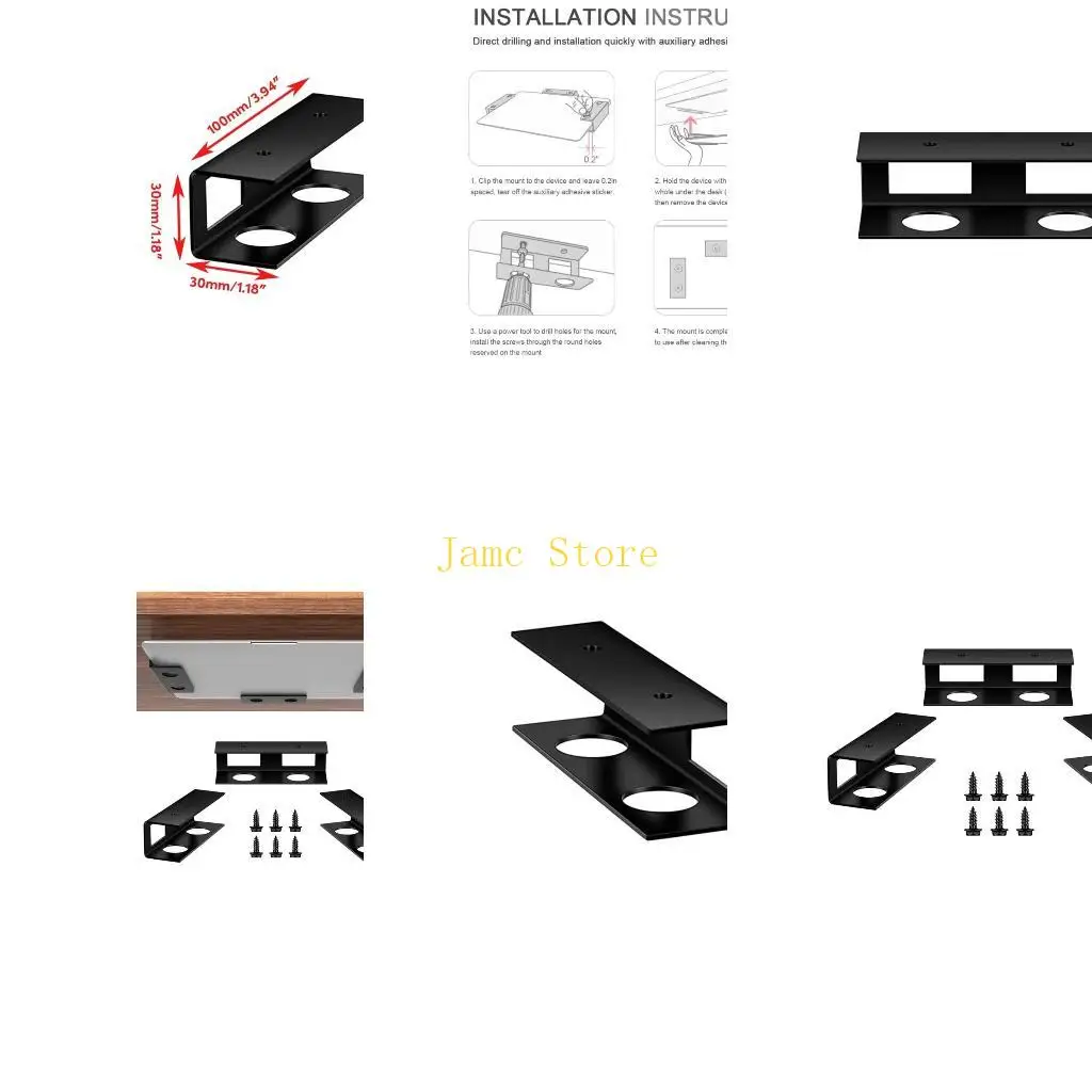 LX0B Laptop Storage Stand Under Desk Holder Laptop Storage Shelf Metal Rack