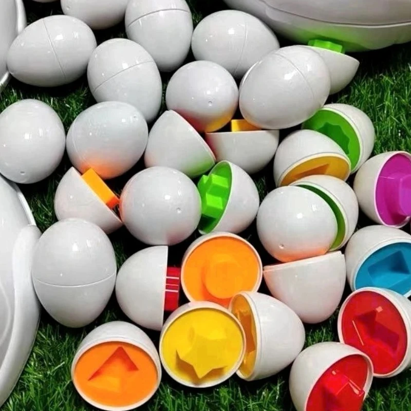 

3PCS Random mixed Shape Twist Eggs - Educational Matching Game, Pretend Play Kitchen Toys for Kids
