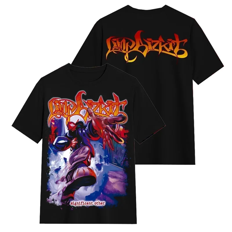 Limp Bizkit Band Graphic T-shirt Vintage Nu Metal Rap Rock Concert Merch Unisex Oversized Crew Neck Cotton Short Sleeve Tee Tops