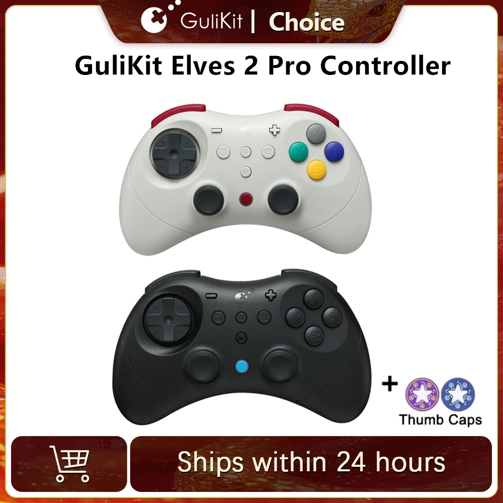 GuliKit Elves 2 Pro Wireless Gaming Controller for Switch 2,Windows,iOS & Android, Hall Joysticks,1000Hz Polling Rate Gamepad