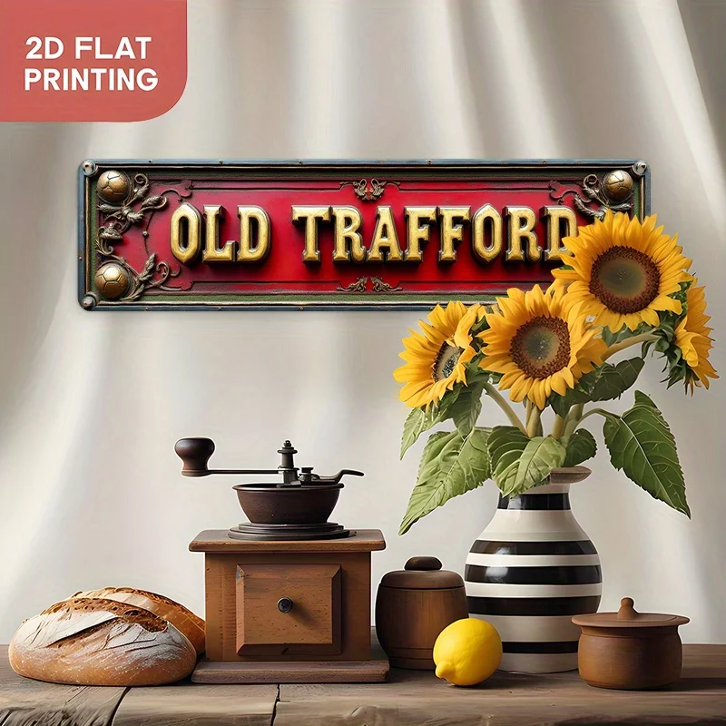 ป้ายตกแต่งแบบแบน 2 มิติ, ป้ายและแผ่นป้ายตกแต่งแบบแบน 2 มิติ, ป้ายติดผนังอะลูมิเนียมสไตล์วินเทจ ตัวอักษรสีทอง (10x40 ซม./ 3.9x15.7 นิ้ว), สไตล์บ้านไร่