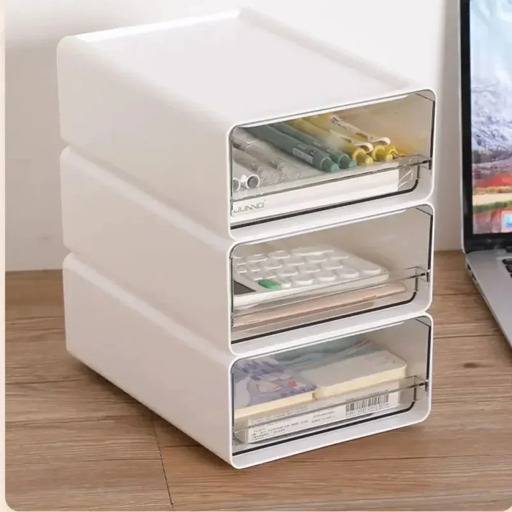 Multi-function Storage Boxes Stackable Drawer Style Makeup Storage Racks Office Document Storage Multi-storey Sundries Holder