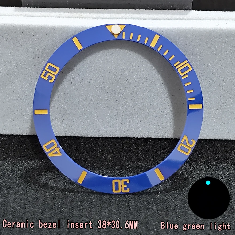 틸트 38mm * 30.6MM 시계 베젤 Lnsert 세라믹 인서 멀티 컬러 40MM 남성용 교체 블루 그린 빛나는 진주 Beautif