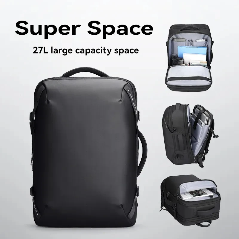 Mark Ryden Men Backpack Business Expandable Multifunctional Anti-theft Waterproof Laptop Backpacks Hard Shell USB Charging Bag